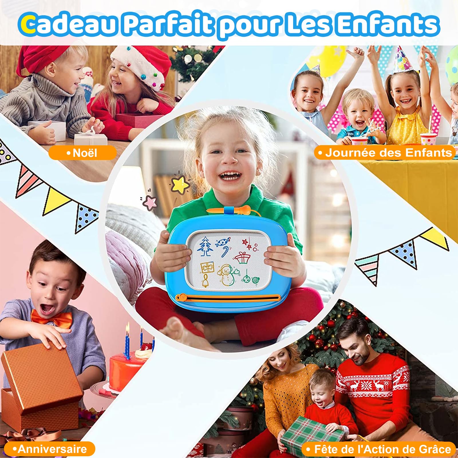 Kikidex Jouet pour Tout-Petit âgé de 1-3 Ans, Tableau magnétique, Jouet pour Fille de 1-2 Ans, Tableau à Peindre Magique Jouet éducatif pour bébé et Enfant de 1, 2, 3 Ans - Bébé Bleu