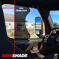 Vista 4 de Parasol de ventana lateral para semircamión, ajuste personalizado para Freightliner Cascadia (todos los años), protección UV interior, fácil