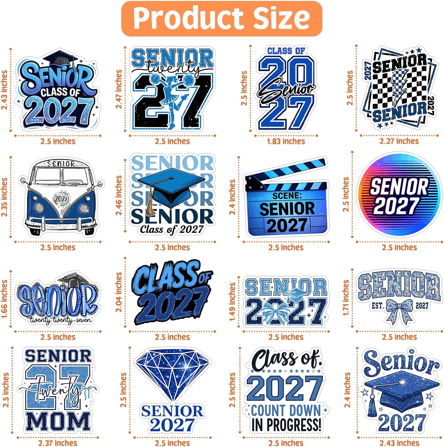 Senior 2027 Graduation Stickers - 50 Pcs Class of 2027 Stickers for College image 2