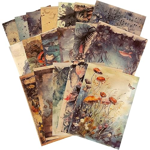 100Pcs Scrapbook Craft Paper Kit for Scrapbook Journaling Supplies，Sea Craft Supplies Materials Decoupage Paper for Scrapbooking Supplies，Bullet Journal Stencils as Junk Journal Supplies