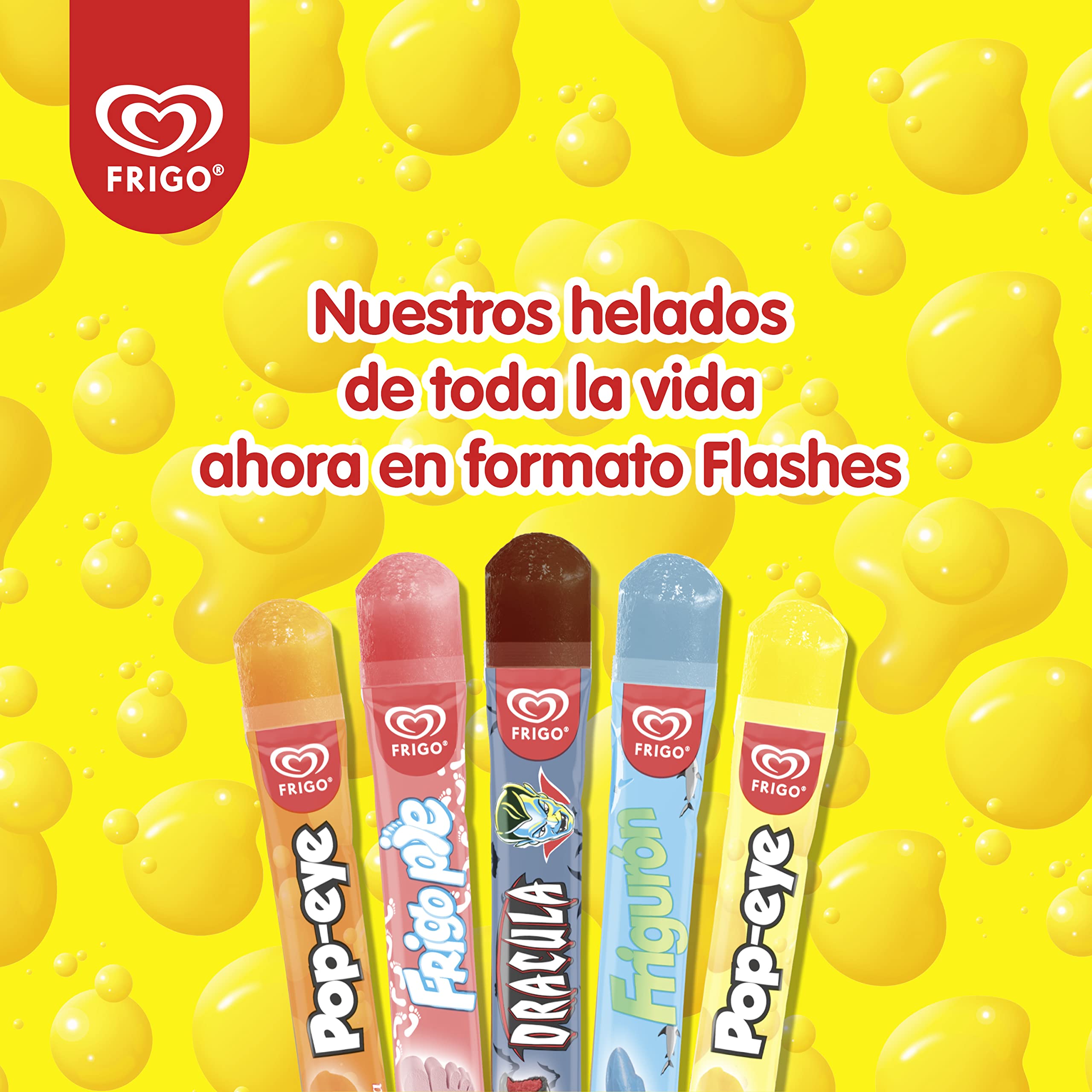 Frigo Flashes Mix 2x Pop-eye Naranja, 2x Frigo Pie, 2x Drácula, 2x Frigurón y 2x Pop-eye Limón