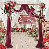 Vista 20 de Tela drapeada para arco de boda, cortinas de arco blanco, cortina de telón de fondo transparente para ceremonia, decoración de arcos de boda, 19