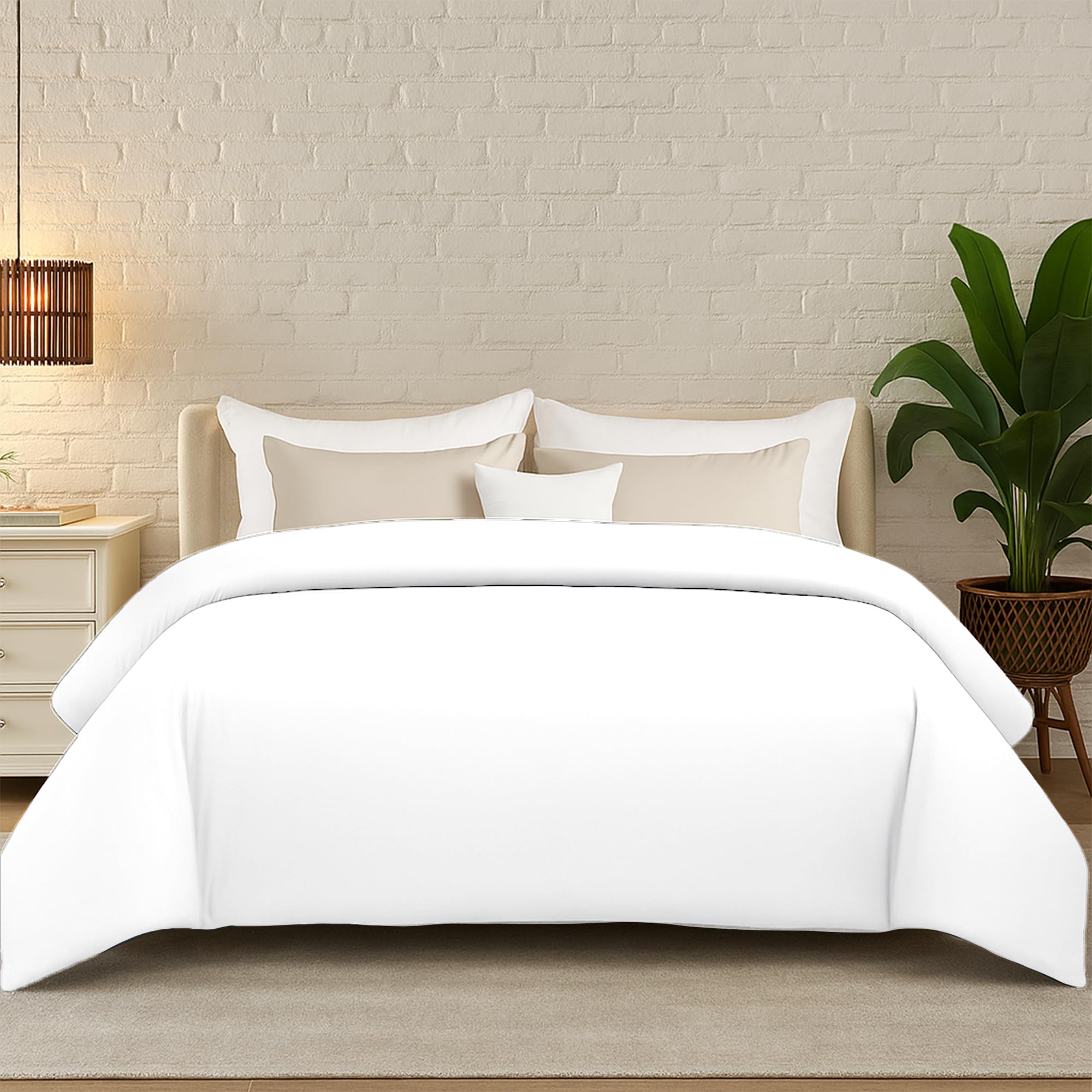 HomeSmart Gewichtsdeckenbezug für King-Size-Betten, ultraweich, weiß, Minky, passend für 92 x 104 cm gewichtete Decke (nur Bezug)