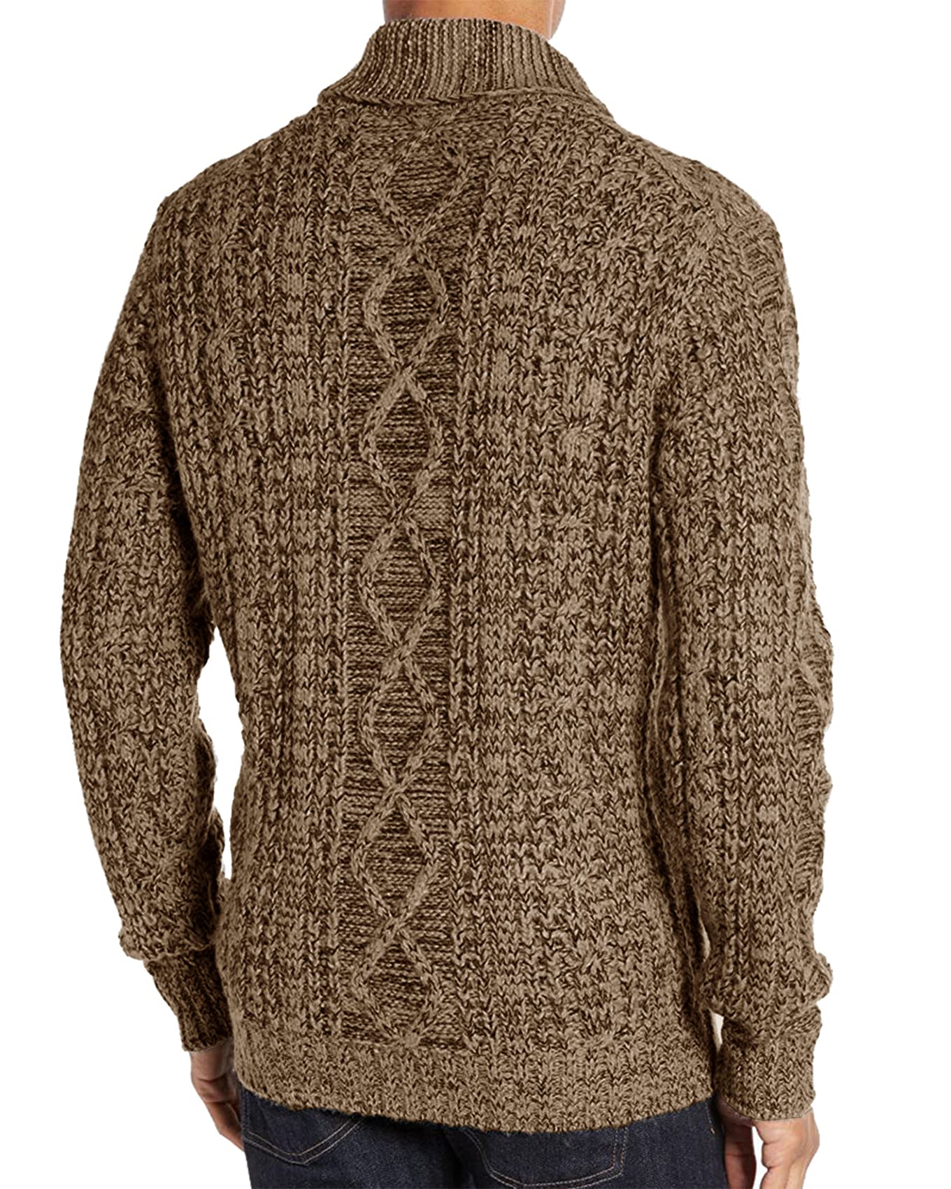 Runcati Cárdigan de Manga Larga para Hombre con diseño Trenzado, Cremallera Chaqueta de Punto para Camisa y Camisa
