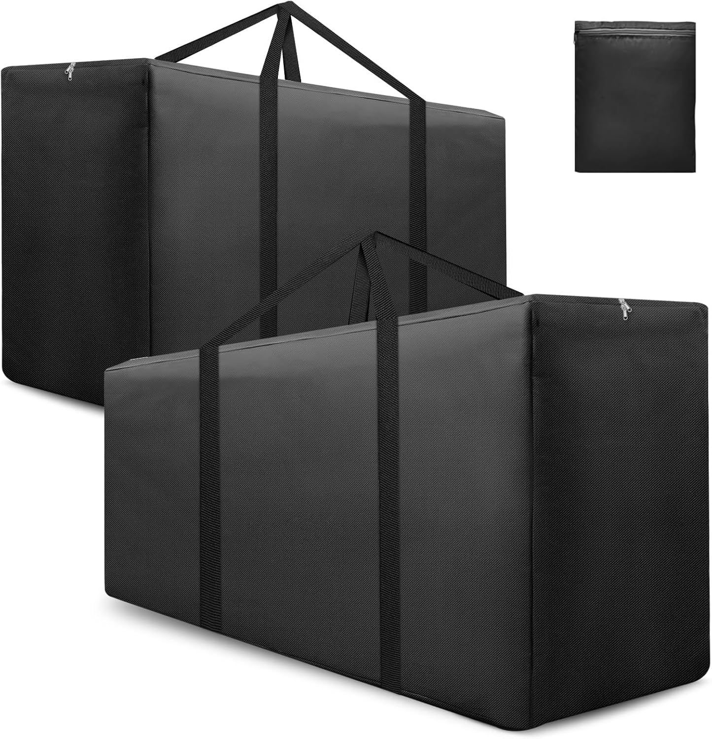 2 Pack Garden Cushion Storage Bag 173x76x51cm 420D Waterproof Outdoor Furniture Cushion Bag Extra Large Christmas Tree Storage Bag with Handle and Zipper for Xmas Tree Black-image-27