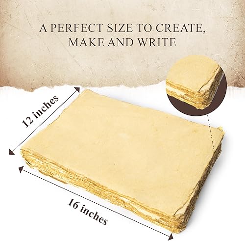 Miniatura 10 de Papel de acuarela  Papel vintage  Papel hecho a mano  75 hojas de papel de algodón reciclado, hoja perfecta para cualquier tamaño mediano, papel de