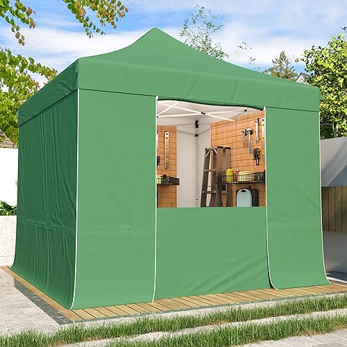 Tienda de campaña comercial desplegable de 10 x 10 pies con 4 paredes laterales extraíbles, sombra instantánea, fácil de montar, portátil,