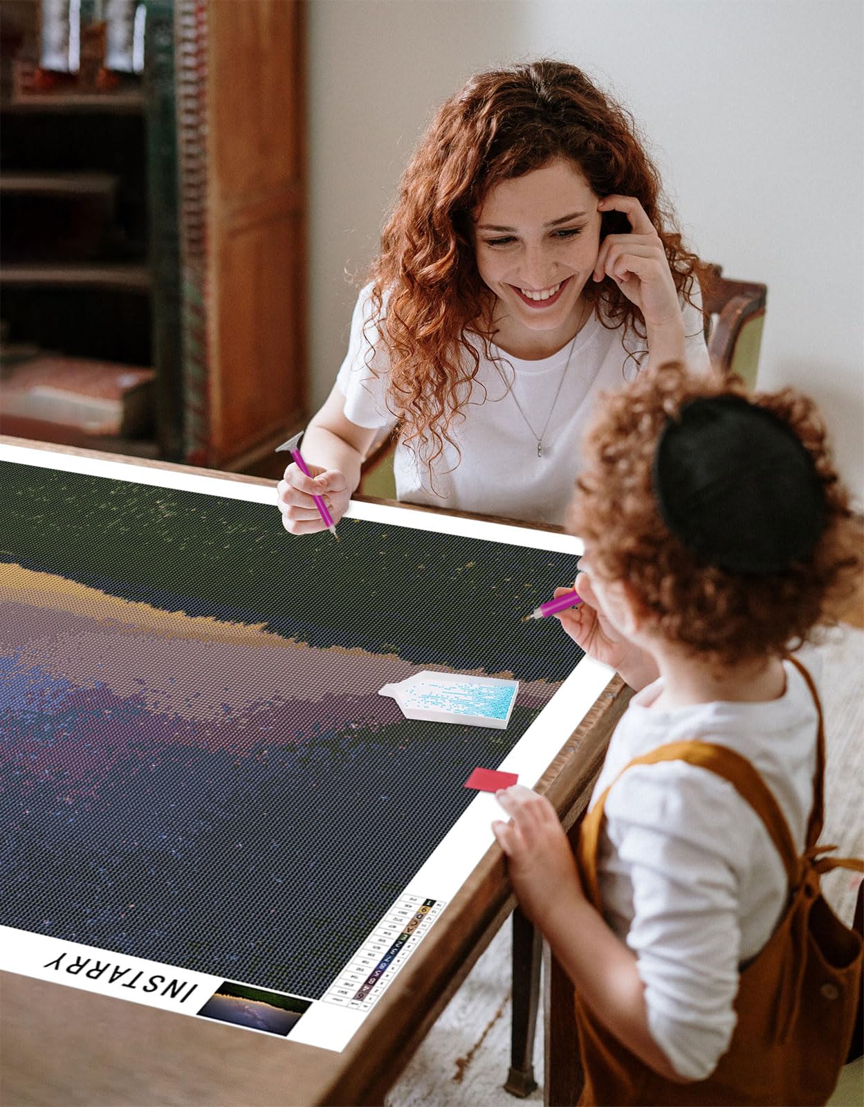 Instarry 5D Diamond Painting Grandi Dimensioni Foresta Delle Stelle Artigianato Decorazione per Casa e Pareti 120x60 cm