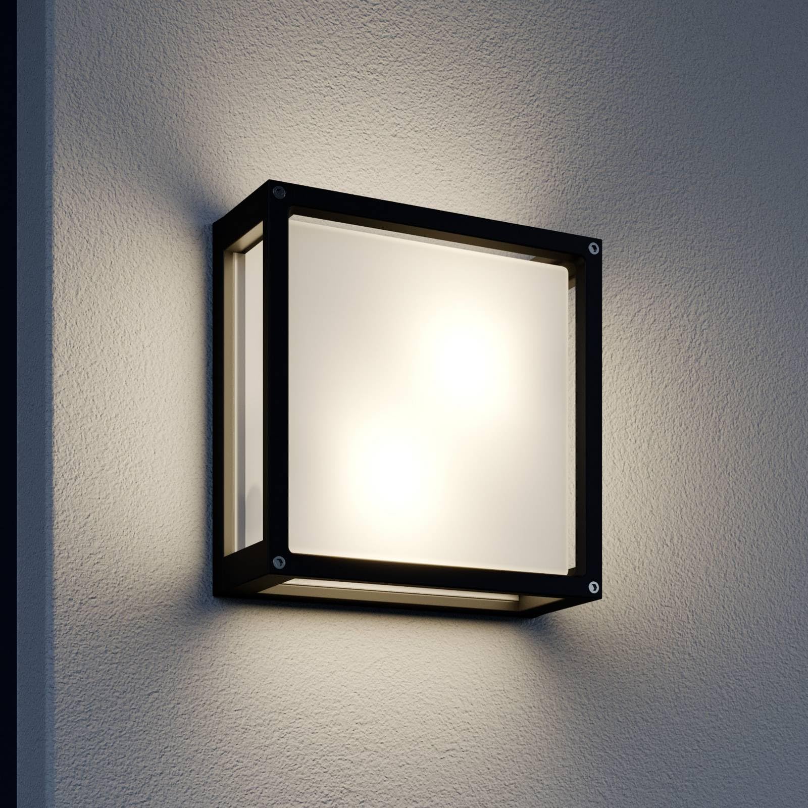 Lucande aplique de pared exterior en gris oscuro, blanco, arriba abajo | luz de exterior ip54 protección contra polvo y salpicaduras, e27, 2 bombillas, moderno para terraza, balcón