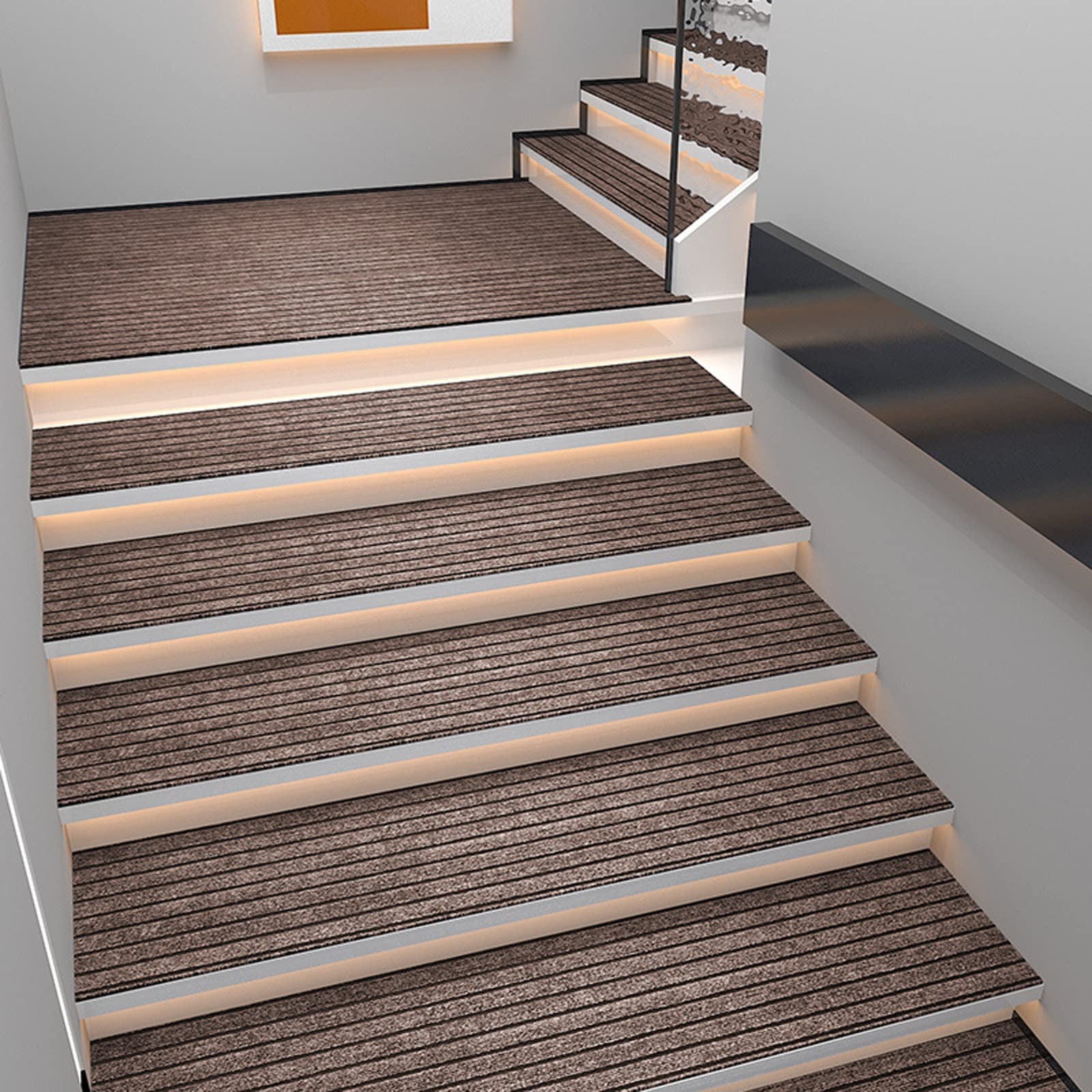 Marchettes D'escalier Antidérapantes pour Marches en Bois, Moquette Escalier Marche Autoadhesif, Protège Escaliers Installation Facile, Tapis D'escalier Antidérapant pour Enfants et Chiens ( Size : 5p Marchettes D'escalier Antidérapantes pour Marches en Bois, Moquette Escalier Marche Autoadhesif, Protège Escaliers Installation Facile, Tapis D'escalier Antidérapant pour Enfants et Chiens ( Size : 5p