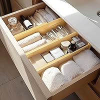 Vista 8 de VaeFae 3 Pack Bamboo Drawer Dividers, 4" High Adjustable 16.6" - 21.8" Clothes Drawer Organizers, Expandable Separators for