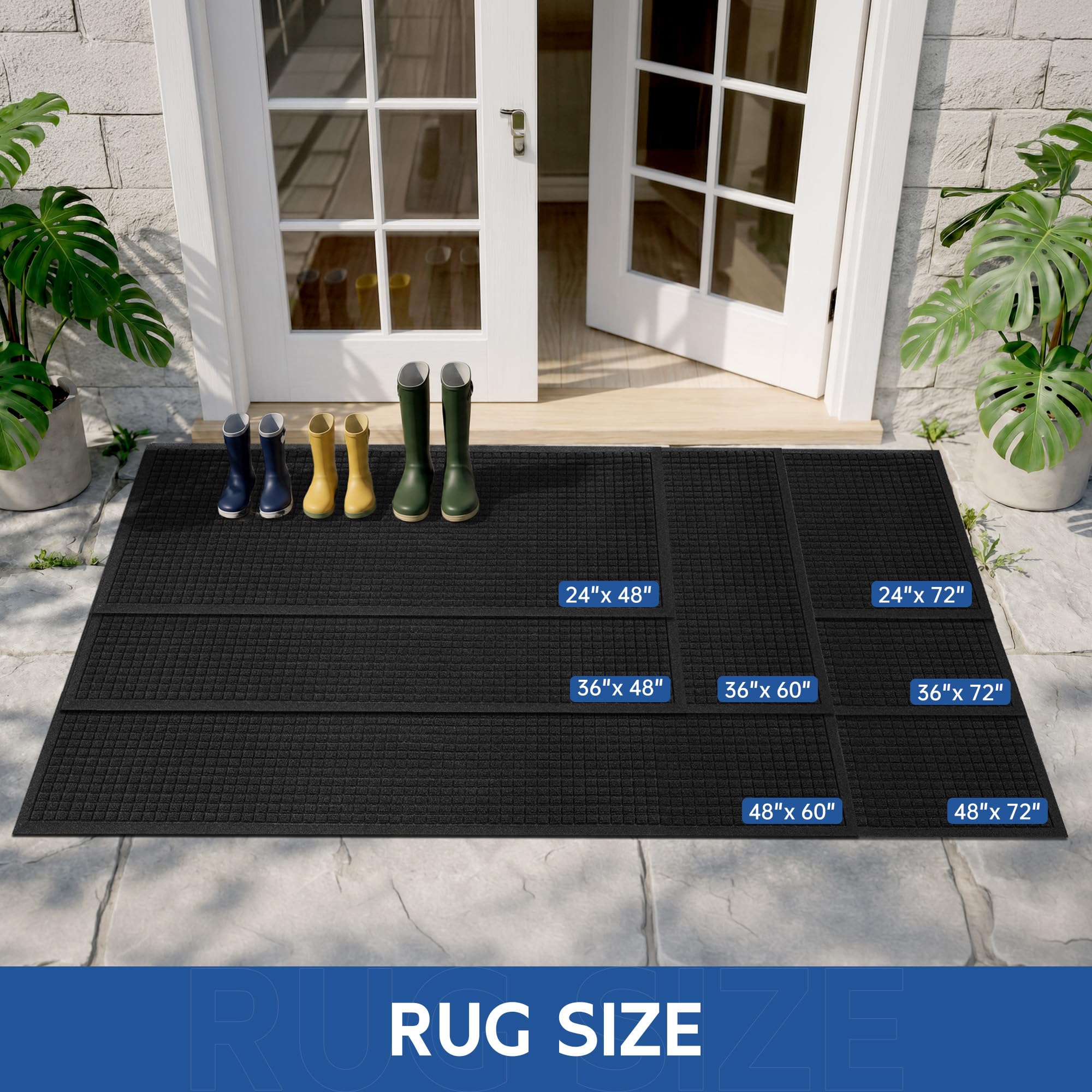 Durable Indoor Outdoor Doormat, 4' x 5' Heavy Duty Front Door Mat — Amazon image 6
