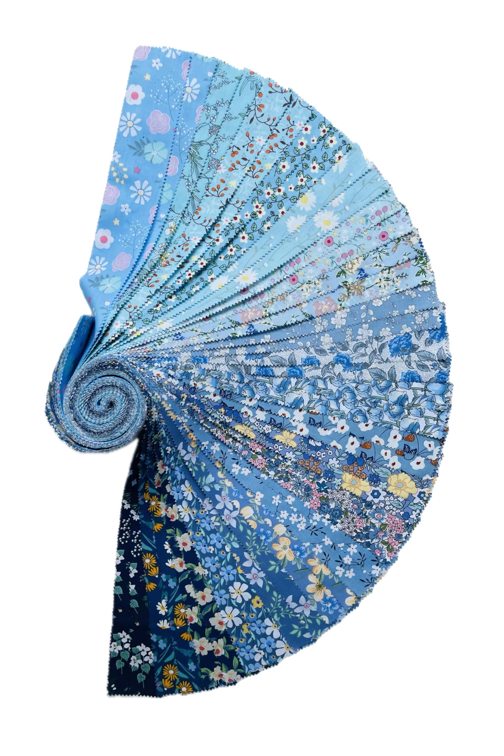 Jelly Roll Londen Sky: 40 Strisce Di Tessuto 100% Cotone Per Quilt E Cucito Creativo - Stampe Floreali