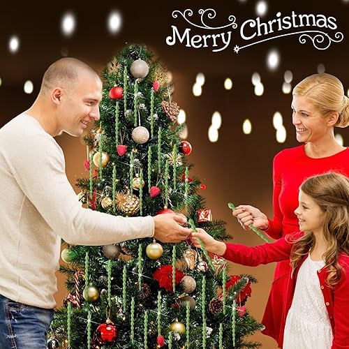 Vista 138 de 30 piezas de carámbanos de plástico retorcidos de plástico de carámbanos de Navidad, decoración colgante para árbol de Navidad, fiesta de Navidad