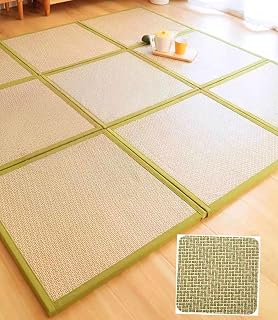 Mat De Tatami Japonesa Rattan Mat De Ratán Portátil Plegado Futon Colchón Firma Camino De Piso Tradicional(Size:3 Piece 60x180cm/23.6x70.9in,Color:Verde)