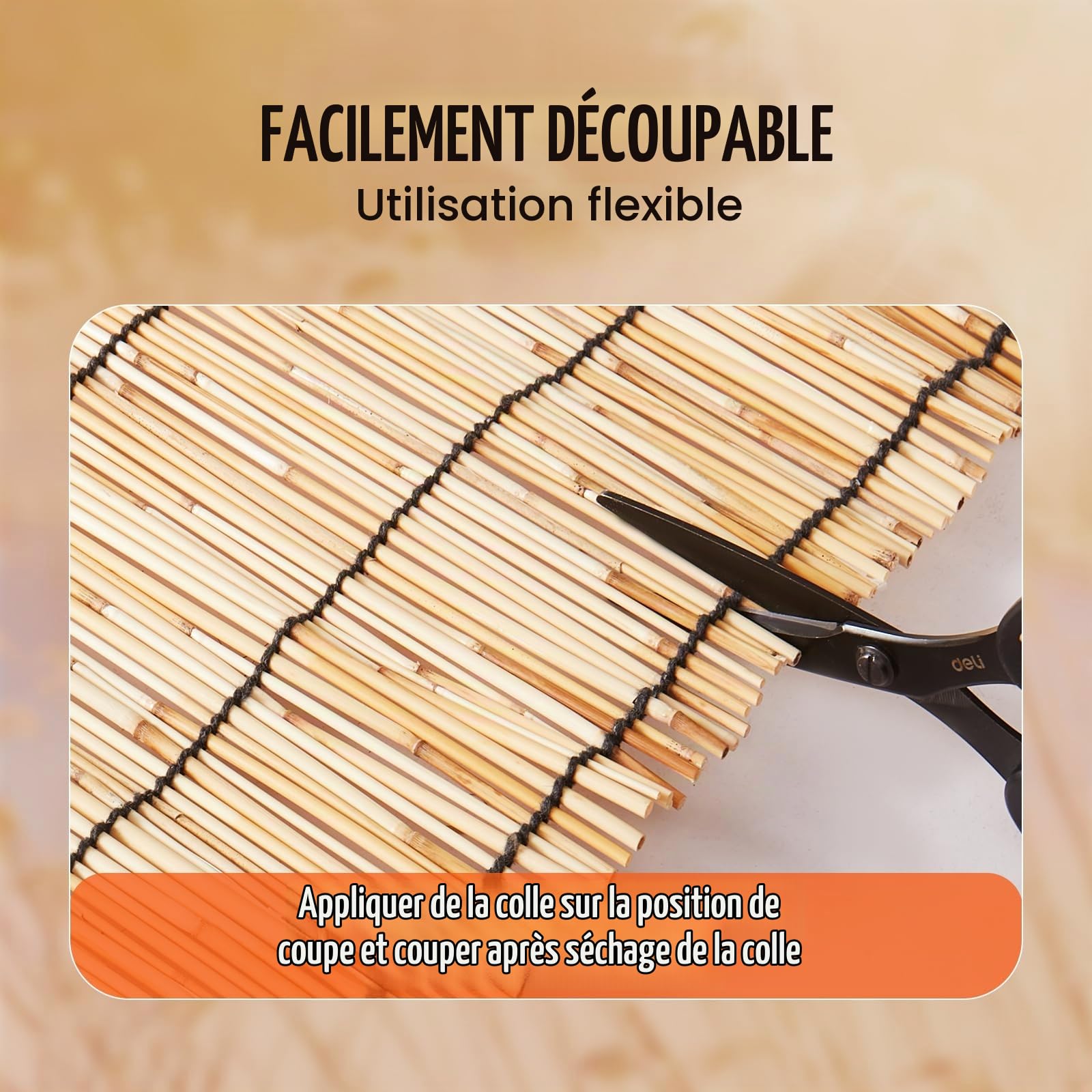 VEVOR Clôture en Roseau Naturel, 3 x 1 m, canisse en Roseau, Brise-Vue d'intimité de Balcon, écran de confidentialité décorative pour terrasse extérieure, séparation de Jardin, aménagement paysager