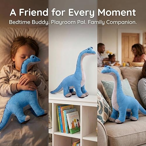 Miniatura 3 de Juguete de peluche de dinosaurio de brachiosaurio de simulación - Peluche de dinosaurio tiranosaurio Rex, juguetes de peluche de animales suaves