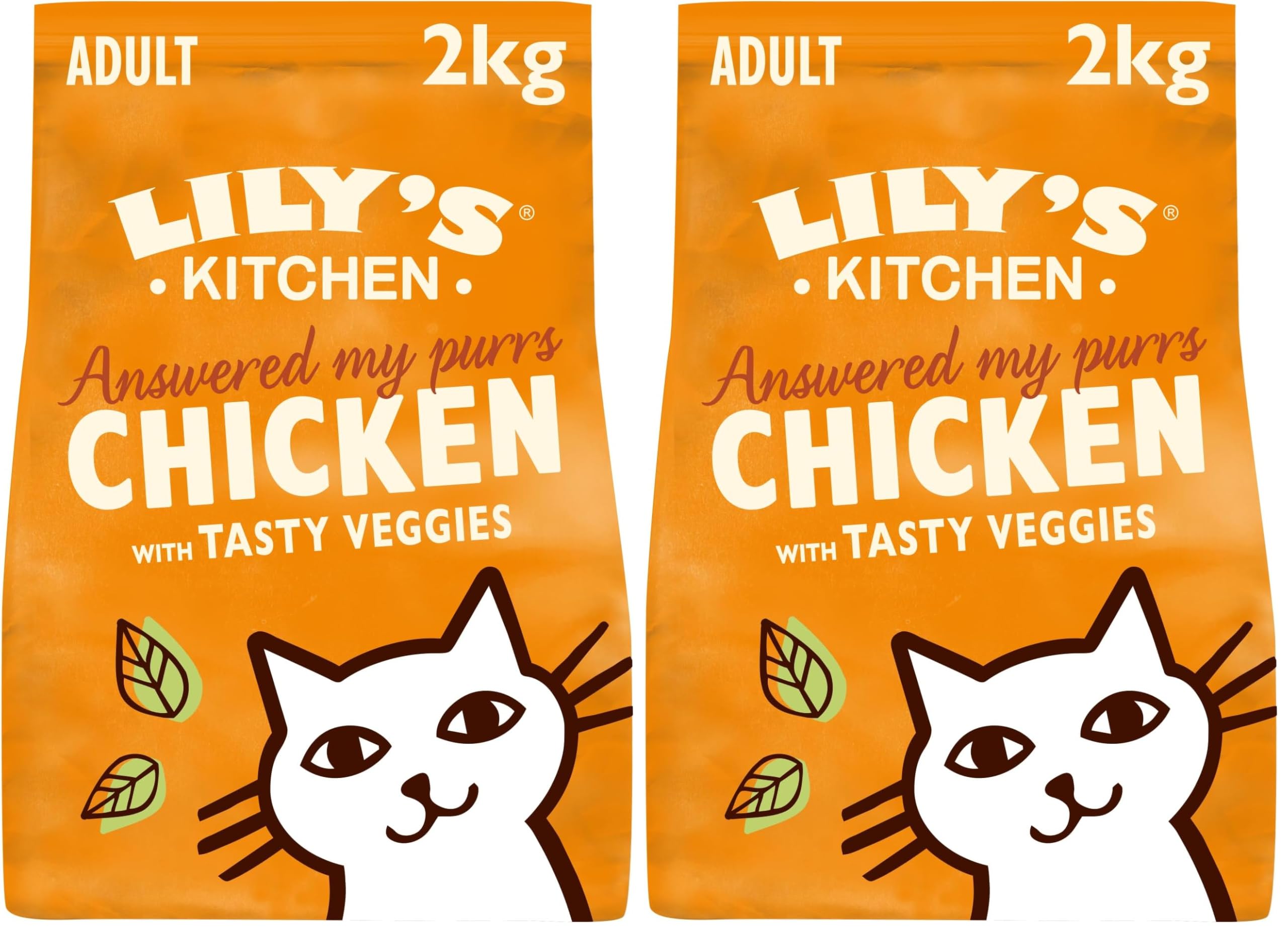 Lily's Kitchen Mit natürlichen Zutaten hergestellt Trockenfutter für ausgewachsene Hunde Katzenfutter Ofenhähnchen mit Gemüse Getreidefreie Rezeptur 2kg (Packung mit 2)