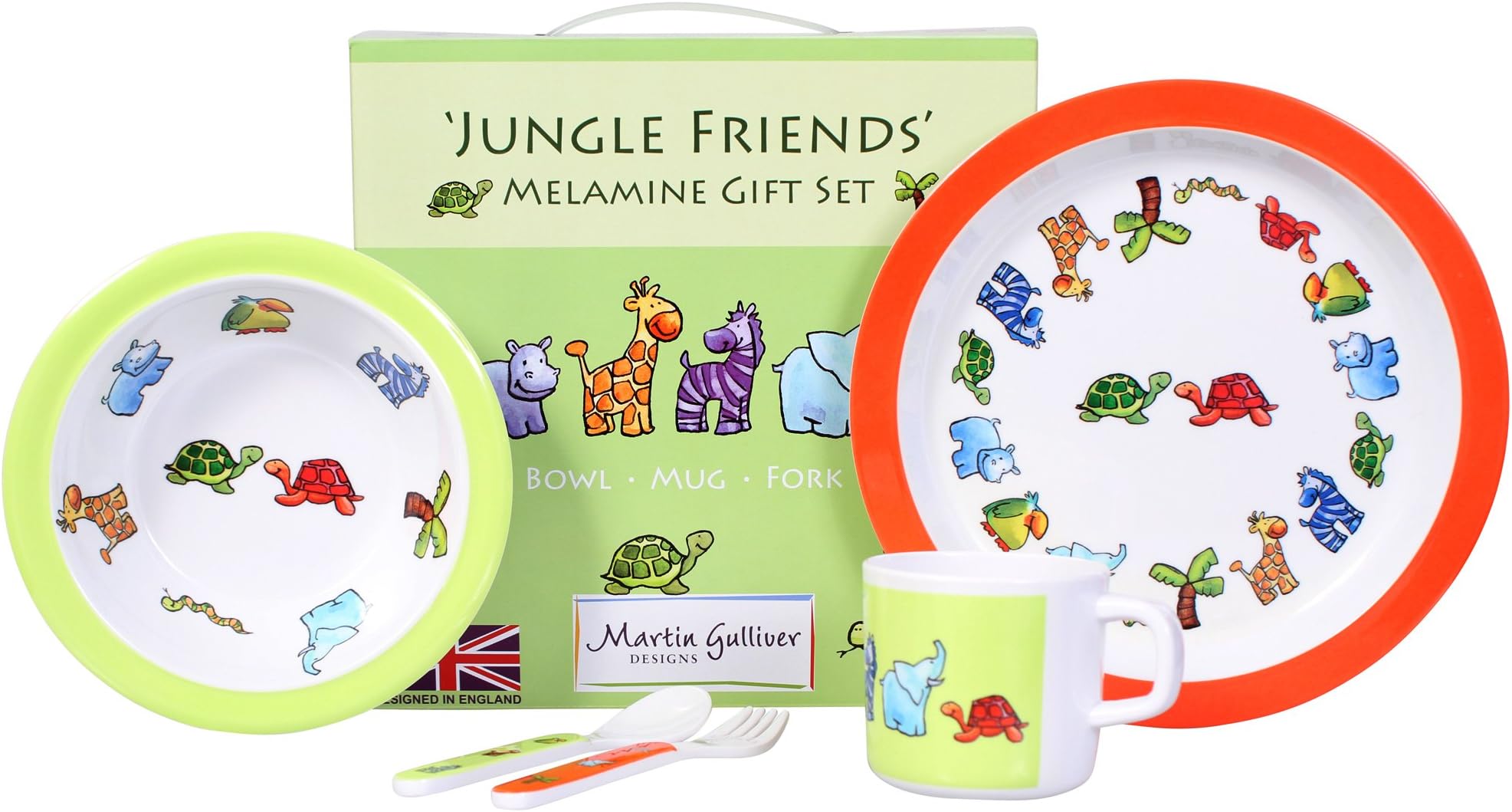Martin Gulliver Designs 5-piece Jungle Friends Melamine Gift Set