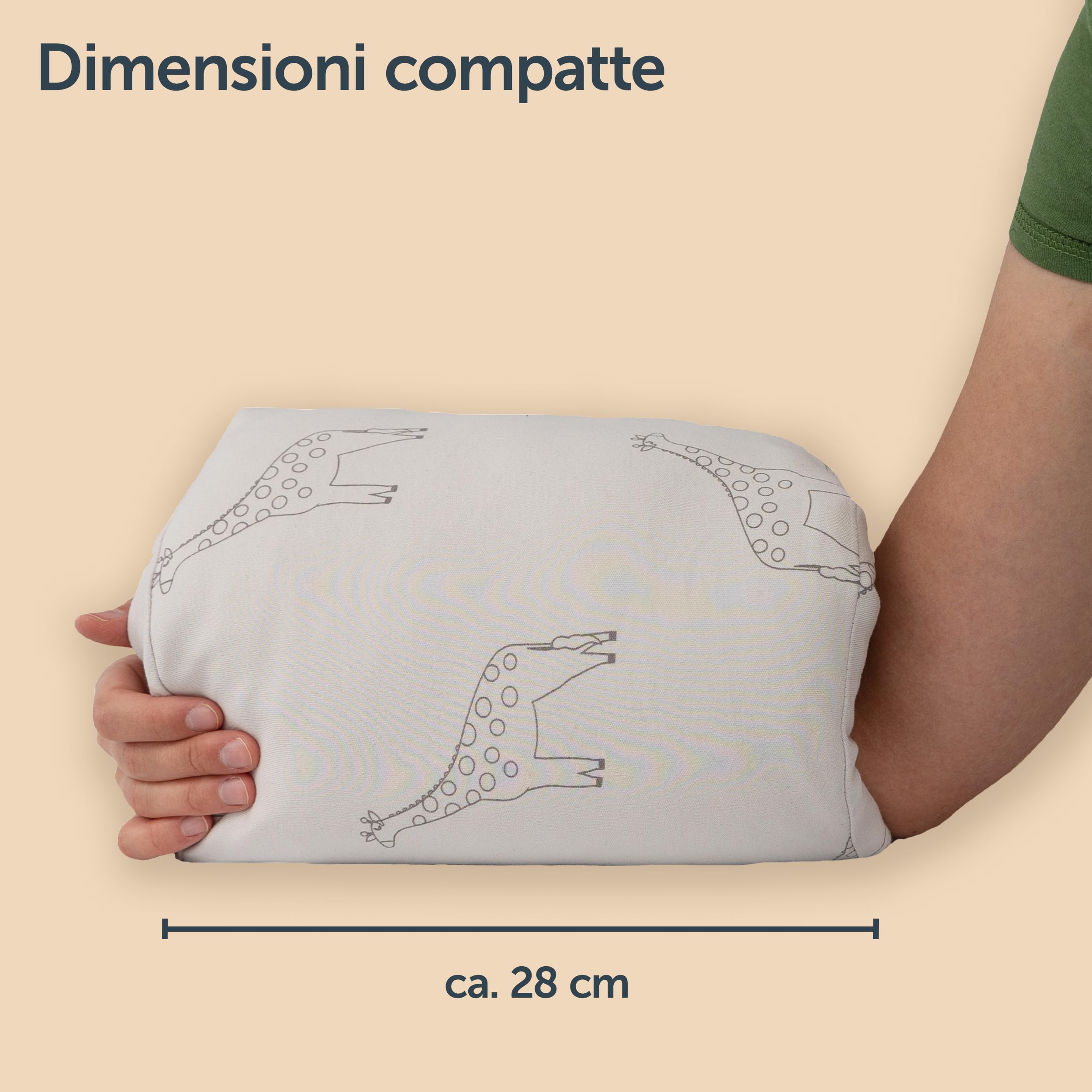 LaLoona Cuscino Allattamento Neonato da Viaggio | Mini Cuscino Morbido Appoggio per la Poppata | OEKO-TEX® STANDARD 100, Fodera: Rimovibile e Lavabile – Beige