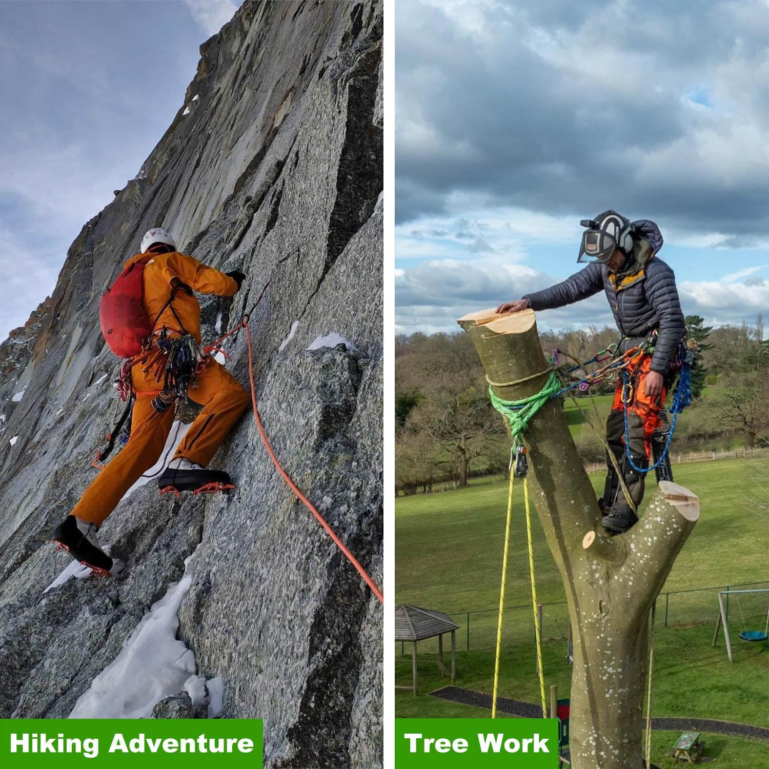 Double Braided Arborist Rigging Rope (1/2 in x 200 ft) Strong Polyester Rope 48 Strands for Tree Work Climbing Pulling Swing Sailing, Blue/Red