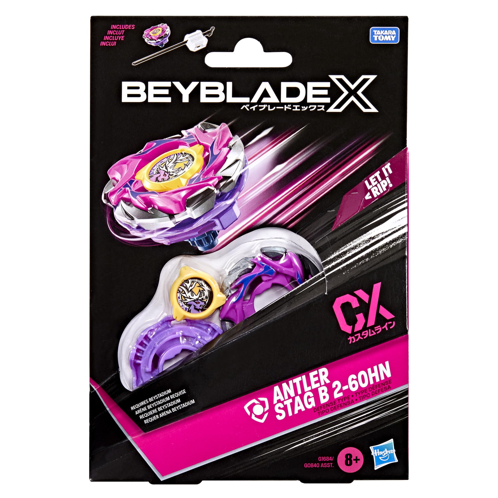 Beyblade X, Antler Stag B 2-60HN CX, Kit Inicial con Top y Lanzador