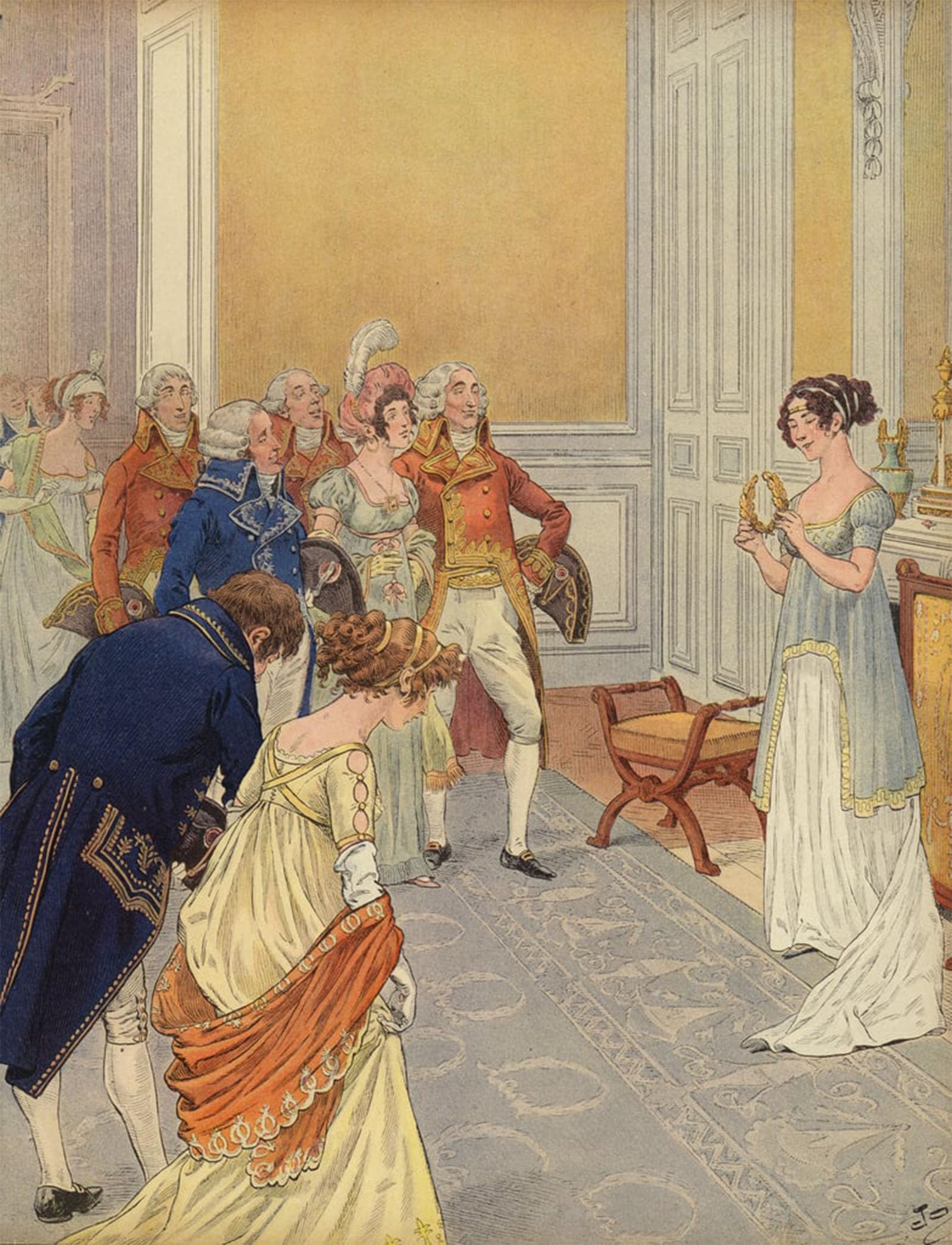 POSTERIIk Vintage Art Print Images Pictures Print ine Welcoming Guests to the Tuileries by Jacques Marie Gaston Onfray De Breville Modern Colour Posters for Office Home Decor 60x90cm