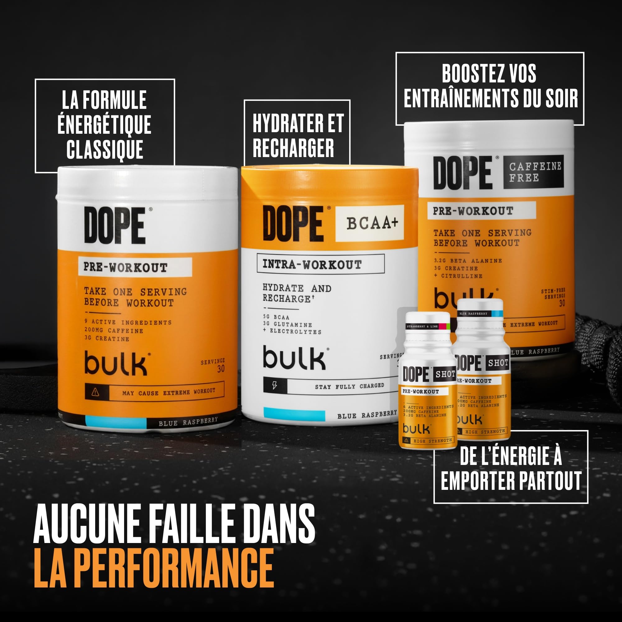 Bulk Dope Max Poudre Pré-Entraînement | 563 g | 25 portions | Haute Teneur en Caféine 200mg | 5g Bêta-Alanine | 3g Créatine | Mélange AAKG & Citrulline | Vitamine B6 | Sour Apple