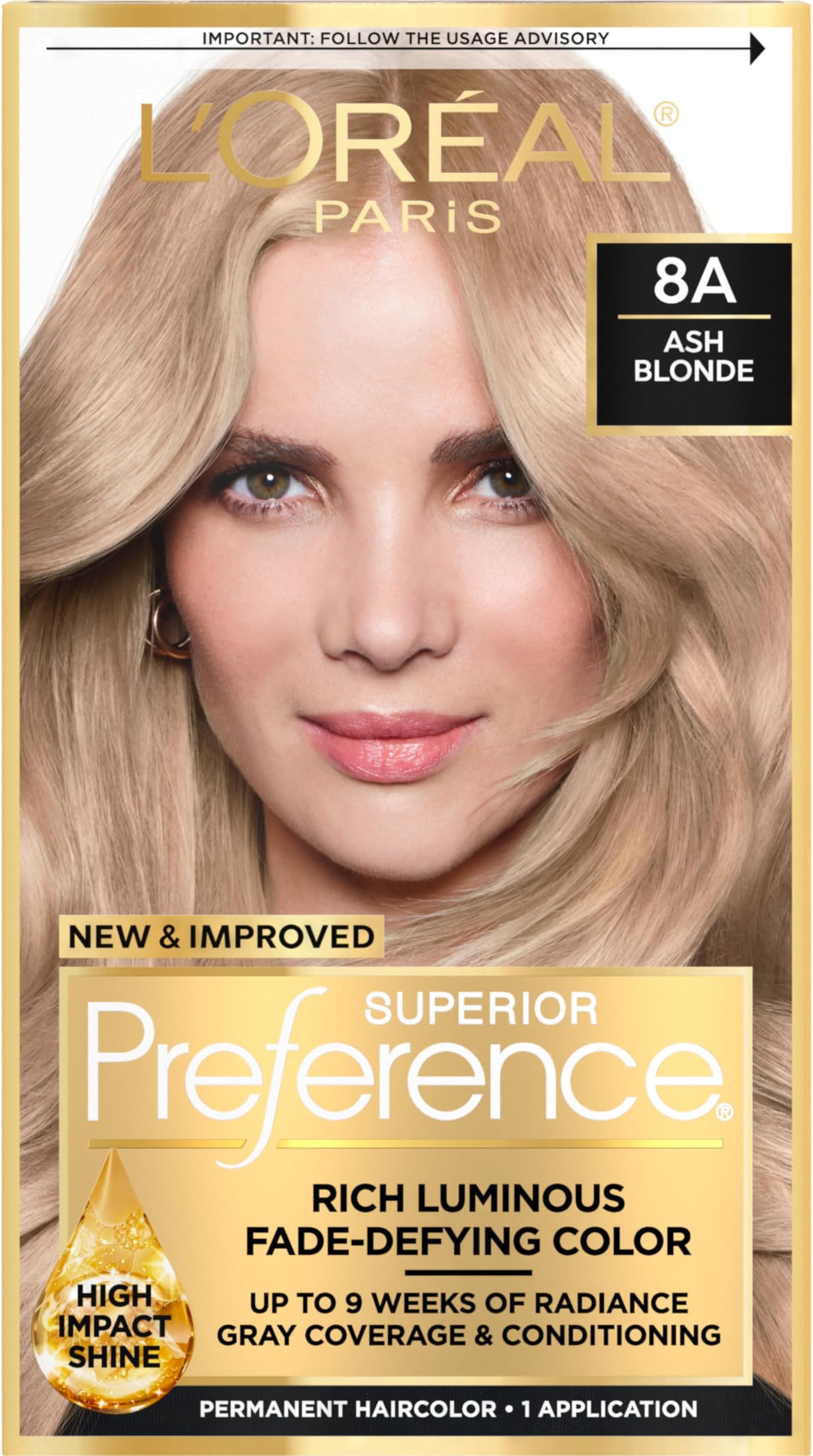 Superior Preference Rich Luminous Conditioning Colorant, Level 3 Permanent, Ash Blonde/Cooler 8A (Parallel Import)