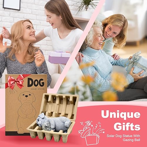 Miniatura 10 de Tiejiajiang Estatua solar de gato para decoración de jardín, regalos para amantes de los gatos, con luces LED solares miradoras, decoración de gato