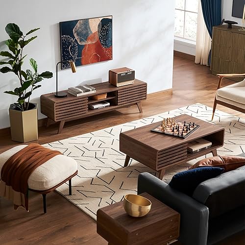 Miniatura 4 de mopio Ensley Soporte de TV, Moderno de Mediados de Siglo para TV de 55/60/65 pulgadas, Soporte de TV Estilo Granja, Centro de Entretenimiento con