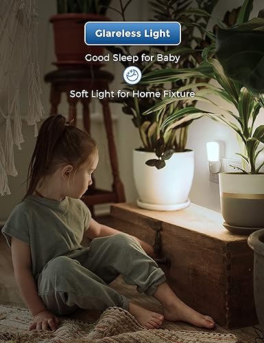 Miniatura 4 de LOHAS-LED Paquete de 4 luces LED de noche regulables, enchufe con sensor de atardecer a amanecer, blanco, plástico, estilo moderno, brillo de 80
