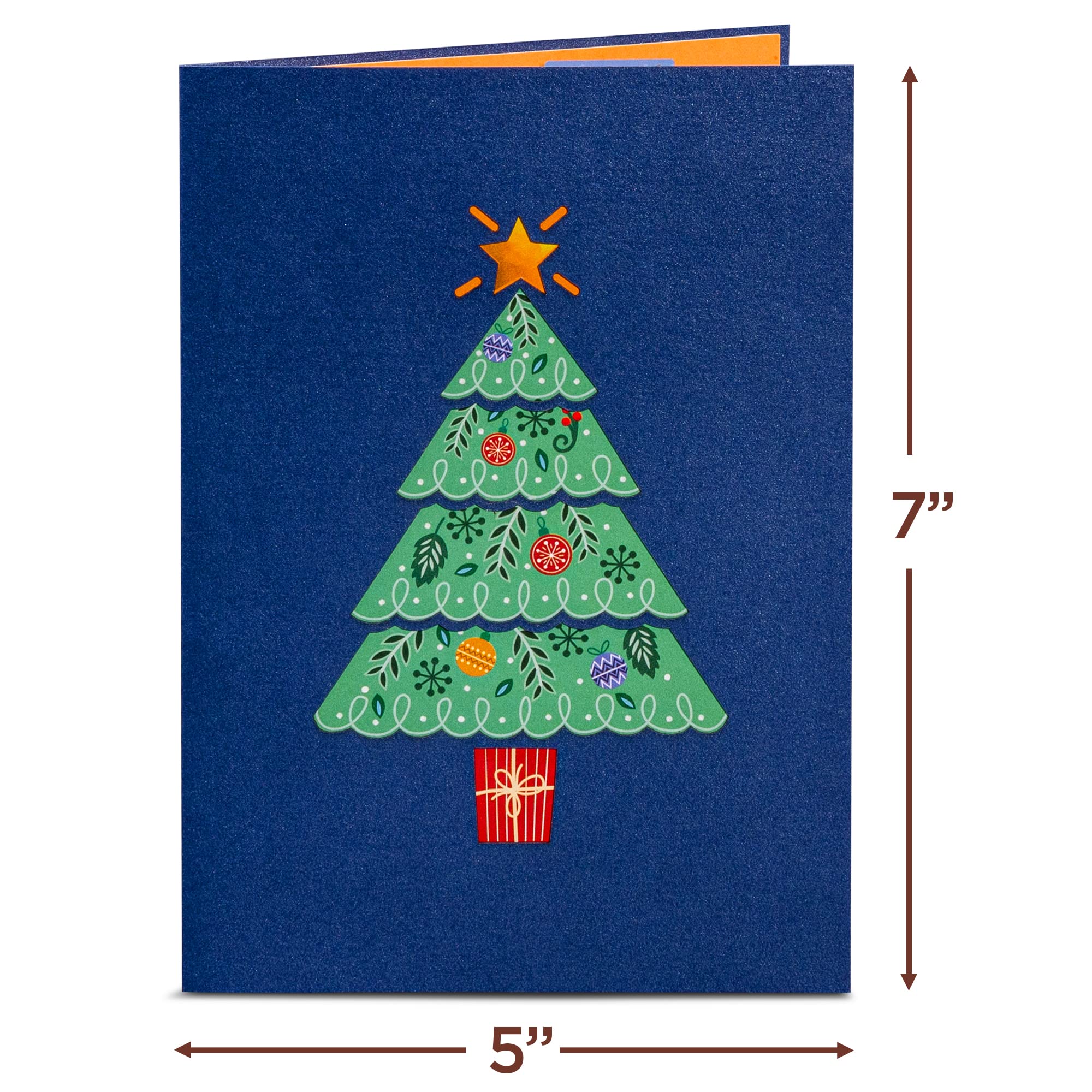 Paper Love Tarjeta de Navidad emergente, árbol de Navidad, tarjetas de felicitación emergentes 3D hechas a mano, regalo para Navidad o vacaciones, cubierta de 5 x 7 pulgadas, incluye sobre y etiqueta