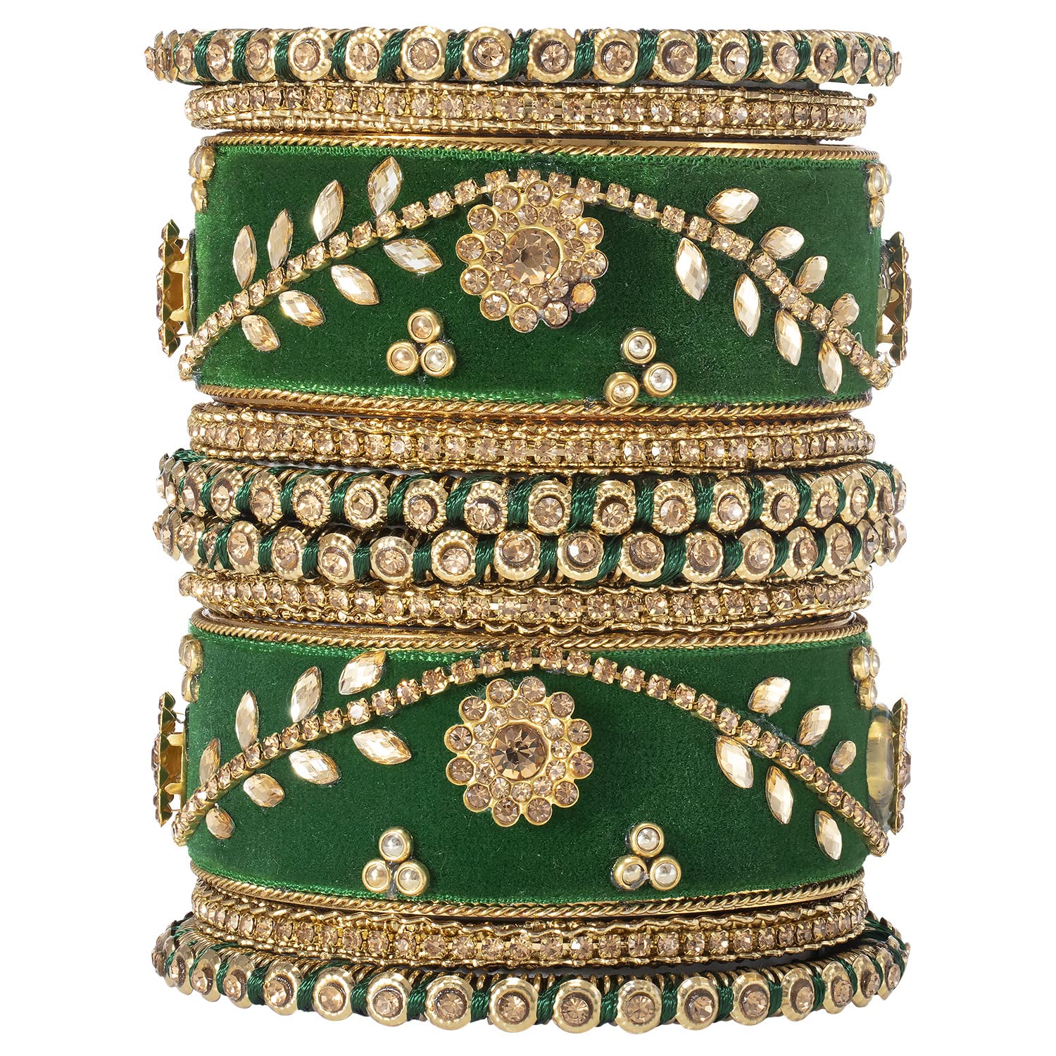 Peora Blue Velvet Silk Thread Floral Design Bangle Chuda Chura Set Jewellery for Women Girls Navratri Gift (B09Q976GF5) Amazon Price History, Amazon Price Tracker