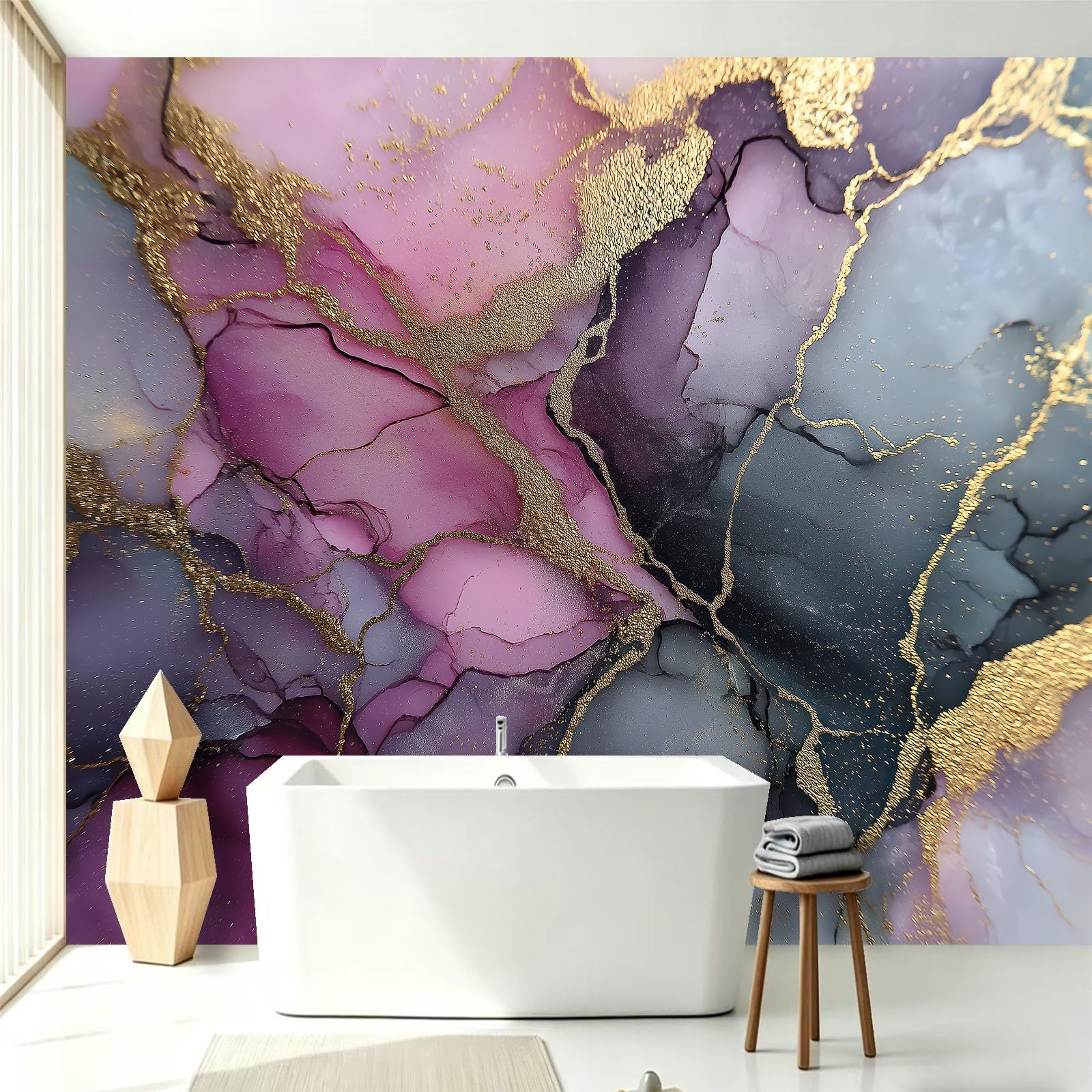 Papel pintado fotográfico para salón, mármol, grietas doradas, 250 x 175 cm, estilo moderno, impresión 3D, papel pintado no tejido, papel pintado de pared para dormitorio, habitación infantil, fondo