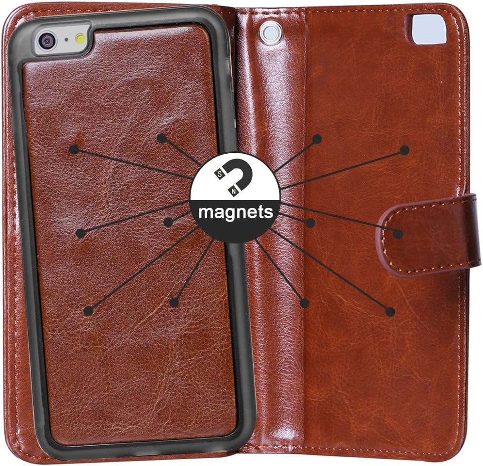 Vofolen 2 in 1 Case for Protective Hard Shell Magnetic Detachable Slim Back Cover Brown