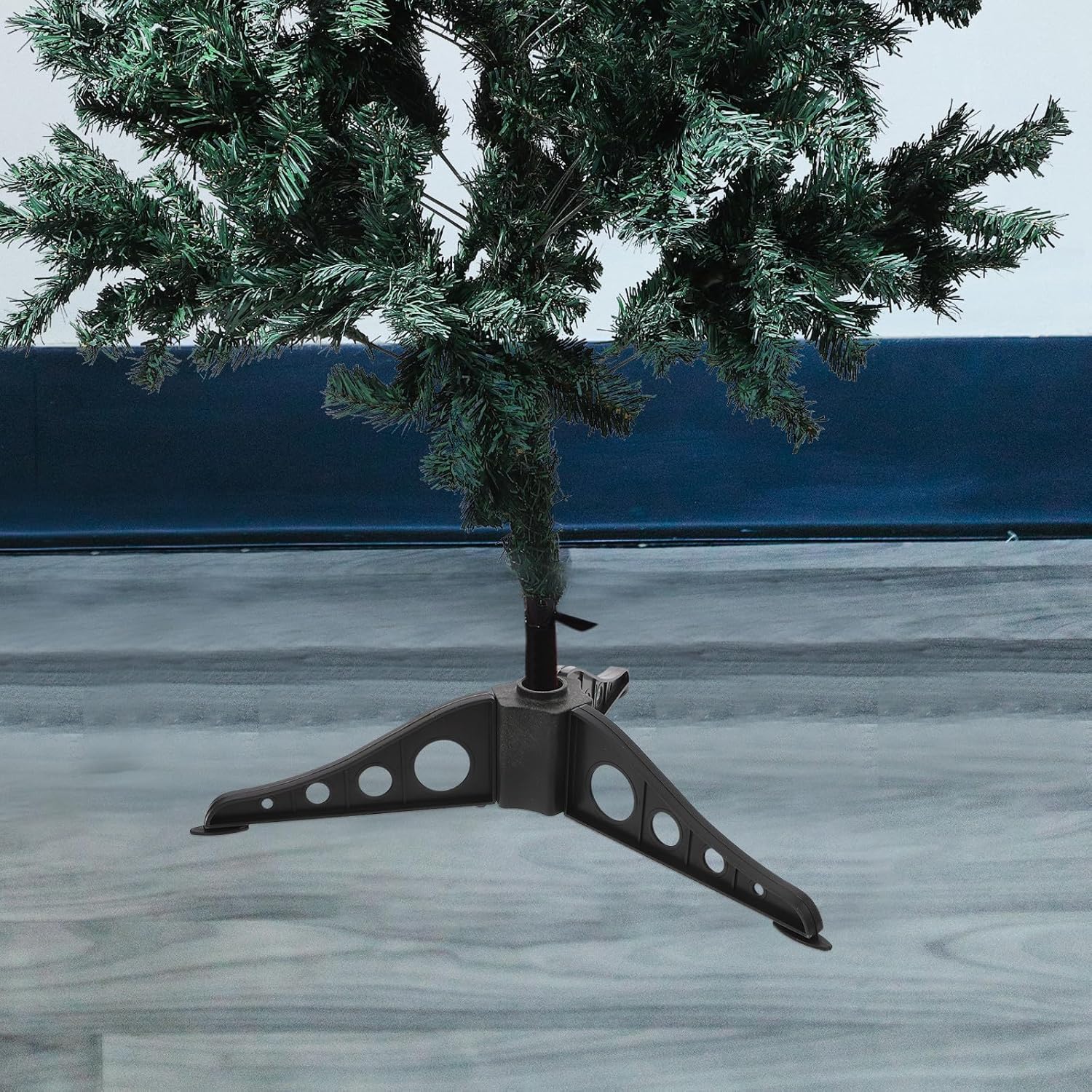 OSALADI 4pcs Christmas Tree Stand Bracket Stable Abs Support for Artificial Xmas Trees Dark Green with Center Home Holiday Decoration Accessories