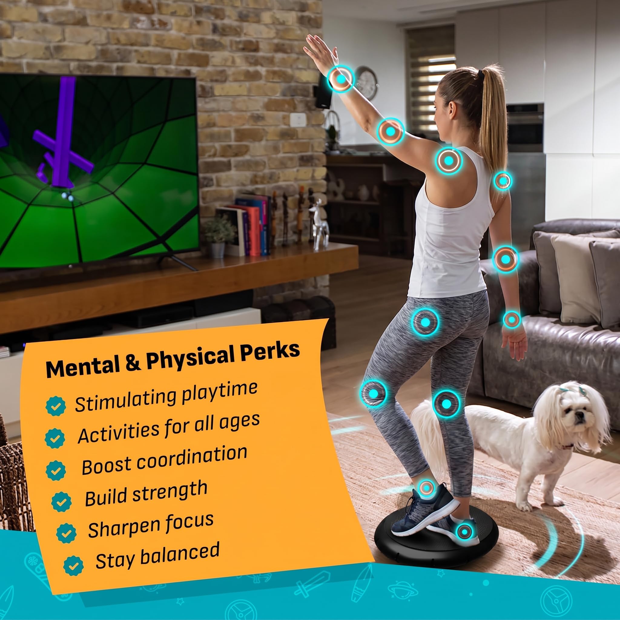 GoBalance Play 12 juegos conectados Divertido, coordinación y equilibrio Sensor de movimiento Bluetooth integrado