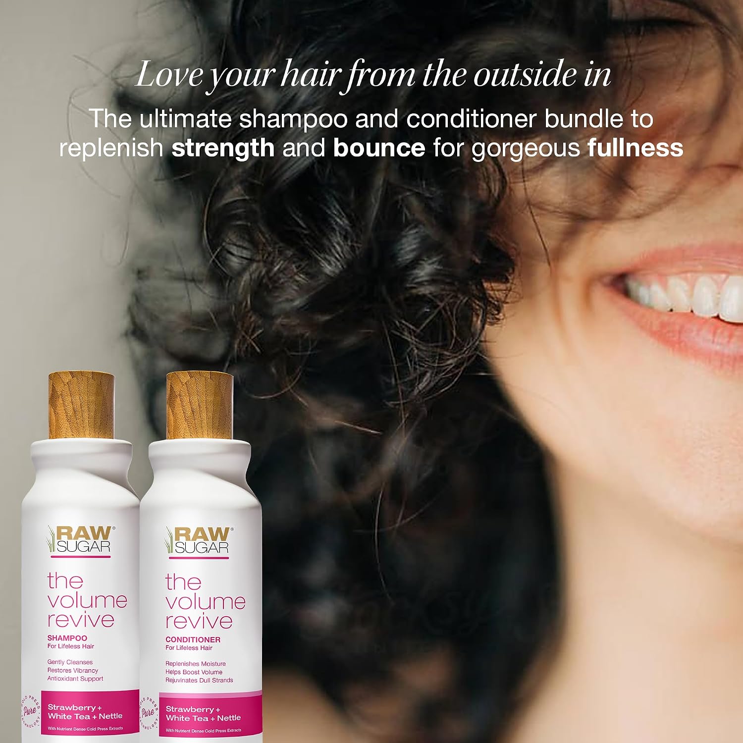 Raw Sugar Shampoo and Conditioner Set, The Volume Revive Hair Care Duo, 18 Fl Oz (2 Products) Boosts Volume, A Volumizing Haircare Bundle image 2