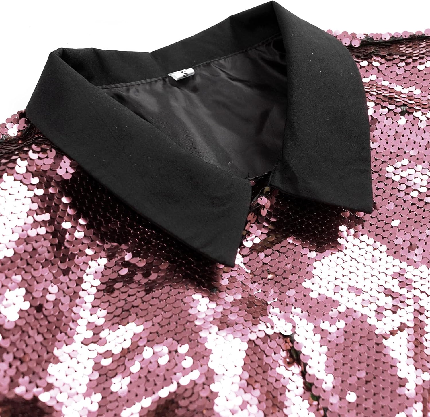 Women's Sequin Jackets Long Sleeves Single Button Casual Sparkly Coat with Pocket - Image 5