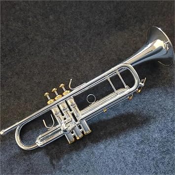 Trumpet Eb Key Trumpet Brass Silver Plated Professional Trumpet Blowing Instrument With Leather Case