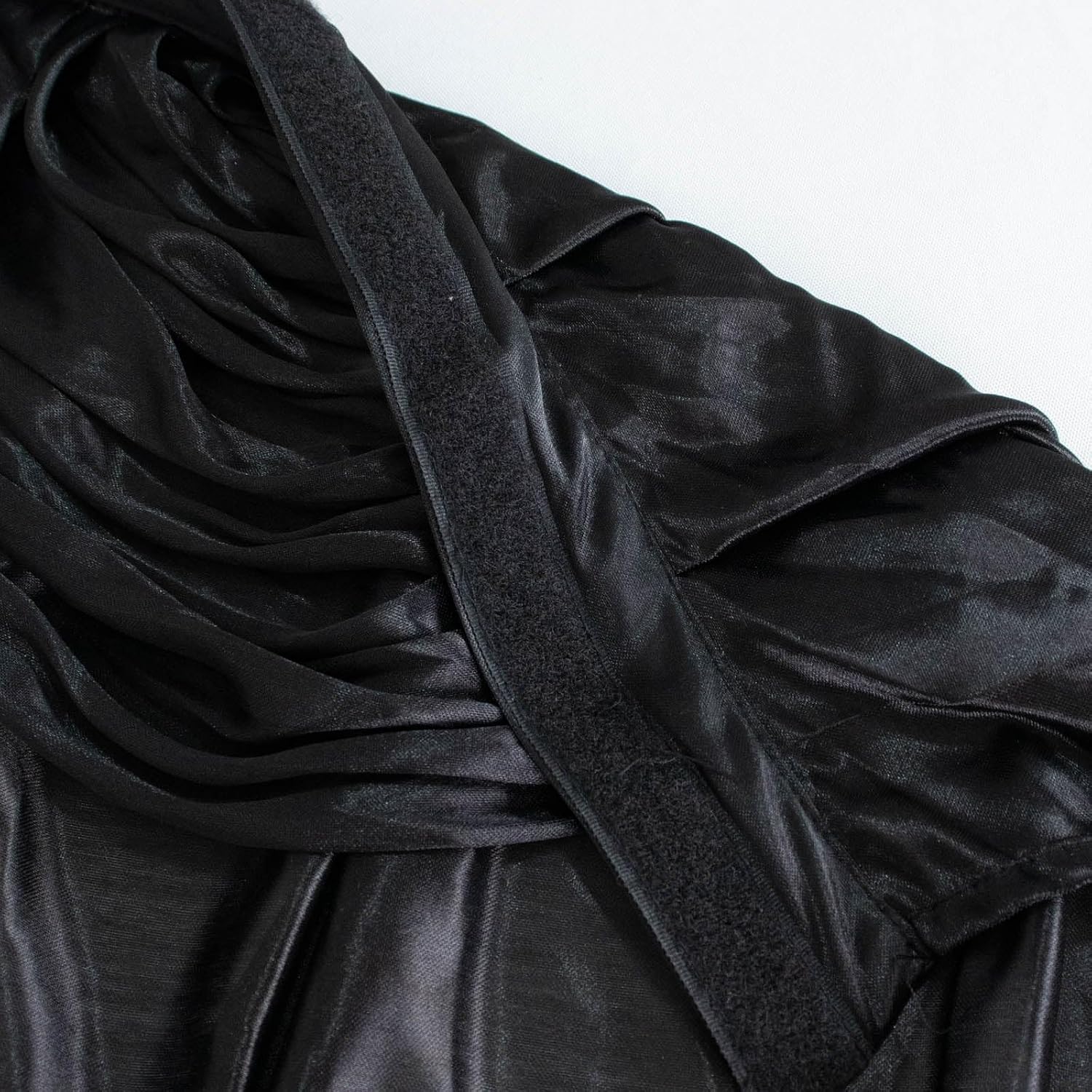 Efavormart Black Satin Double Drape Table Skirt for Kitchen Dining Catering Wedding Birthday Party Decorations Events 14ft