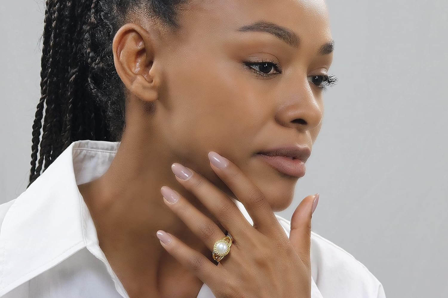 Trendsetting June Birthstone Jewelry – 10mm Freshwater Pearl in 14K Gold-Filled Solid Band – Artisan-Made for Parties, Office & Casual Wear – Sizes 3-12.5