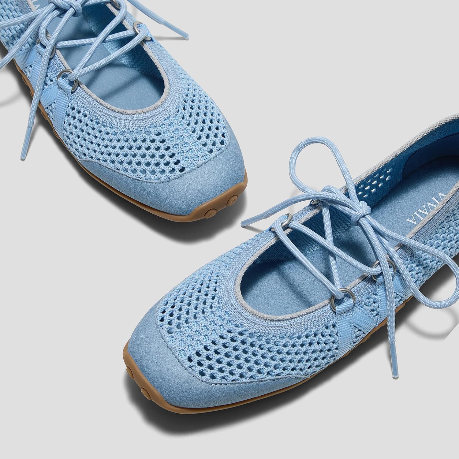 VIVAIA Cecily Women's Square Toe Mesh Mary Jane Flats, Breathable Lightweight Flat Shoes with Removable Charms, Flexible Anti-Slip Bubble Rubber Sole for Daily & Travel - Image 5