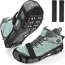 Ice Cleats Snow Traction Cleats Crampon for Walking on Snow and Ice Non-Slip Overshoe Rubber Anti Slip Crampons Slip-on Stretch Footwear