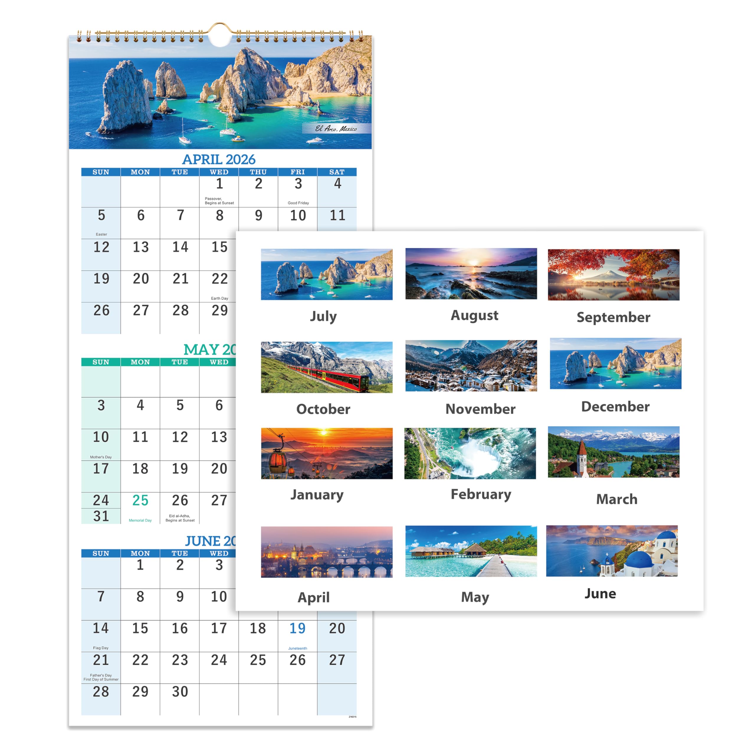 2026 Calendar - Dec. 2025 - Jan. 2027, 3 Month Calendar Vertical