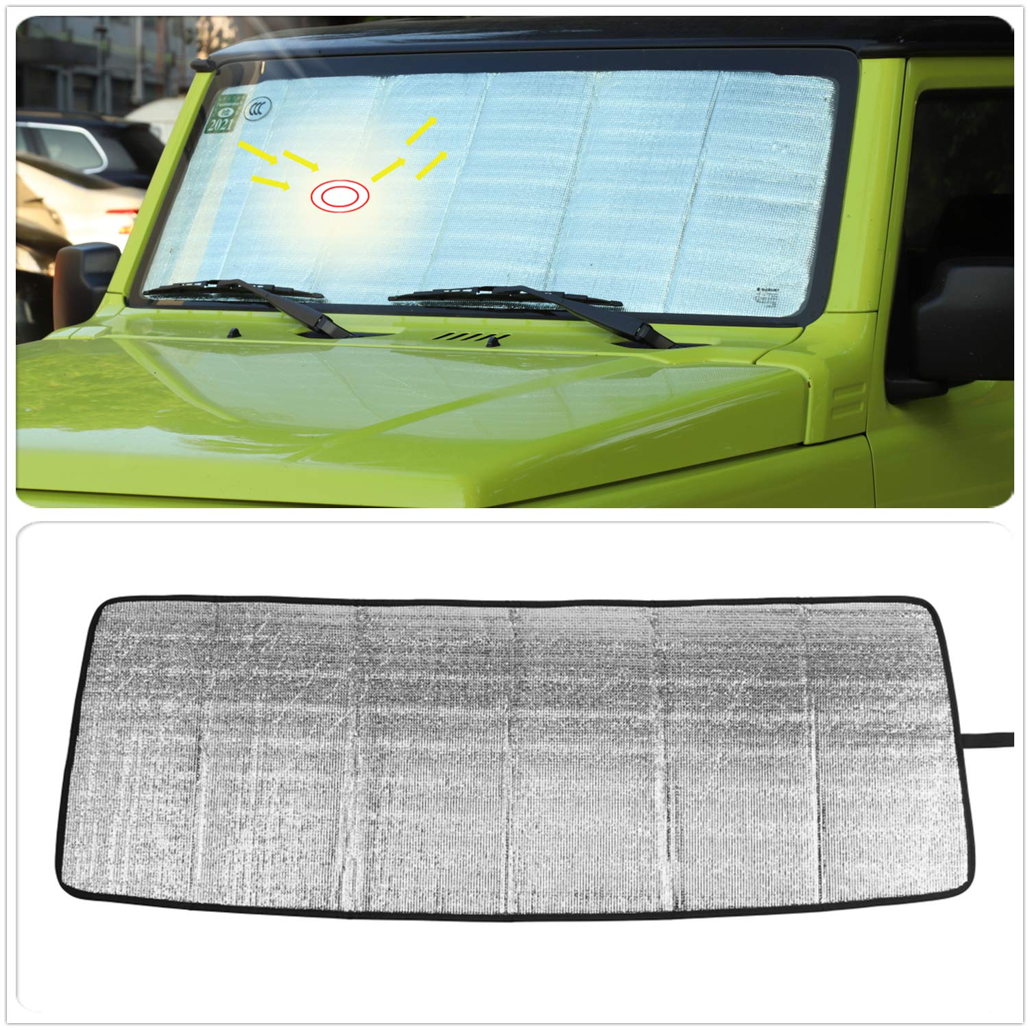 Windshield Sunshade for Suzuki Jimny JB64 JB74W 2019 2020 2021 Silver