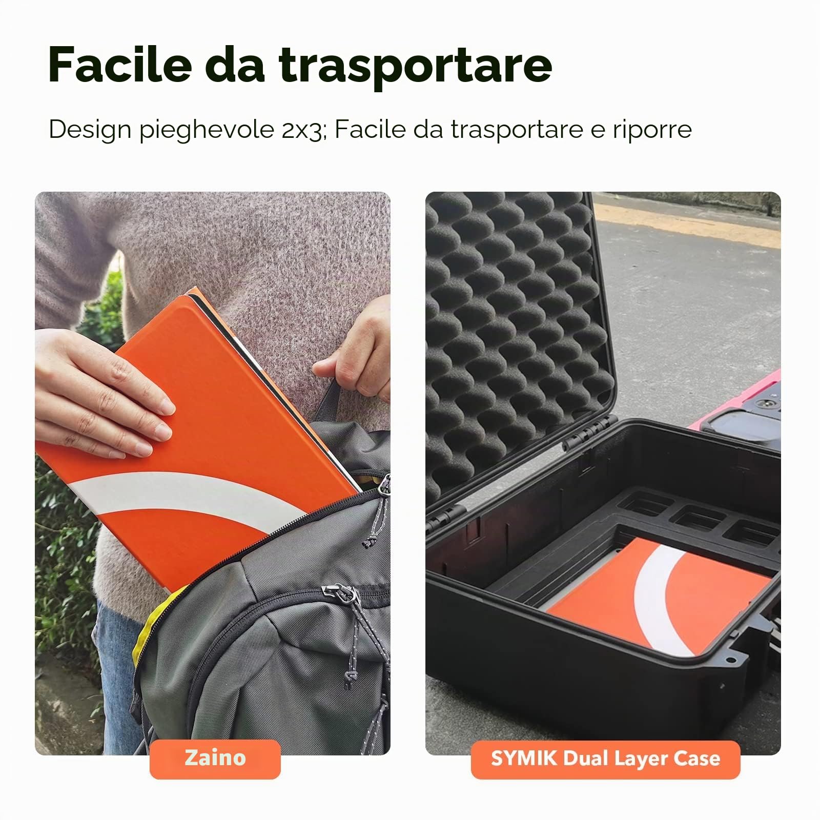 SYMIK LP500 Drone Landing Pad 20''/50cm, Piattaforma Di Atterraggio (2x3 volte) Pieghevole Rapida Pesato Impermeabile per DJI Flip/Neo/Mini 4 Pro/3 Pro/Mini 4K, Air 3S/Air 3/ 2S
