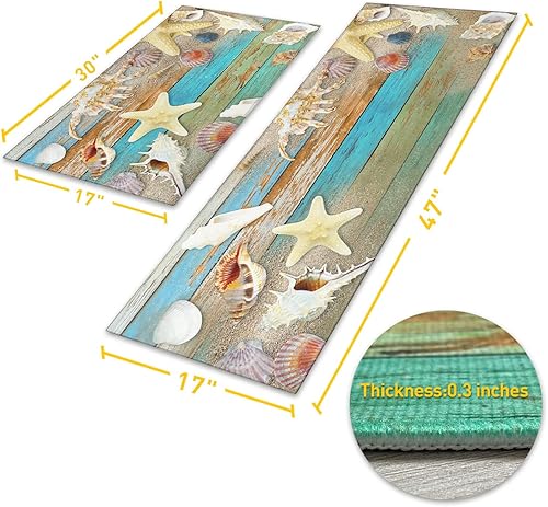 Miniatura 10 de Juego de 2 tapetes de cocina con diseño de gallo para cocina, decoración de granja para cocina, acolchados, antifatiga, juego de 2 piezas y tapete