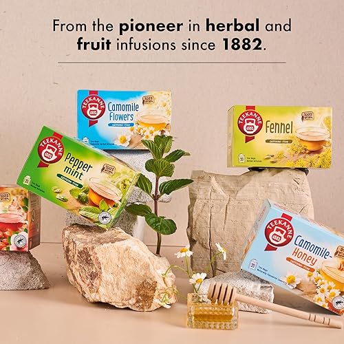 Miniatura 5 de Teekanne Té de miel de jengibre, sin cafeína, sabor natural, miel dulce y té de hierbas de jengibre picante con 20 bolsas de té envueltas